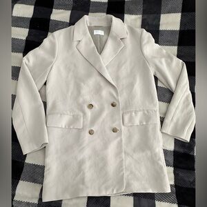 Wilfred Cherelle Cream Double-Breasted Blazer